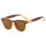 Fashion Noodle Yellow Tea Slices Square Sunglasses With Rice Studs