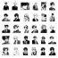 Fashion 60 Black And White Boy Head Stickers Opq252 60 Waterproof Stickers Of Boys’ Heads