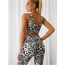 Fashion Leopard Print Polyester Leopard Print Tank Top And Trousers Yoga Set
