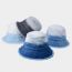 Fashion Navy Blue Cotton Gradient Raw Edge Denim Bucket Hat