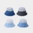 Fashion Dark Blue Cotton Gradient Raw Edge Denim Bucket Hat