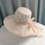 Fashion White Polyester Jacquard Large Brim Sun Hat