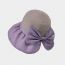 Fashion Purple Straw Lace-up Large Brim Bucket Hat