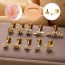 Fashion 5#gold Stainless Steel Diamond-encrusted Threaded Rod Piercing Lip Nail