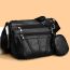 Fashion Black Pu Wide Shoulder Strap Soft Crossbody Bag
