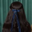 Fashion Black Alloy Velvet Bow Long Hair Clip