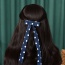 Fashion Navy Blue Alloy Fabric Printed Bow Long Hair Clip