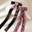 Fashion Black Alloy Fabric Printed Bow Long Hair Clip