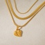 Fashion Gold Titanium Steel Multi-layer Love Pendant Necklace
