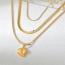 Fashion Gold Titanium Steel Multi-layer Love Pendant Necklace