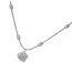 Fashion Silver Titanium Steel Love Pendant Bead Necklace