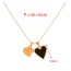 Fashion Gold Titanium Steel Oil Drop Love Pendant Necklace