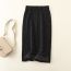 Fashion Apricot Core-spun Yarn Perm Knitted Skirt