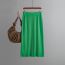 Fashion Green Core-spun Yarn Slit Knitted Pit Skirt
