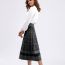 Fashion Brown Core-spun Printed Pleated Skirt