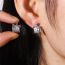 Fashion Silver Copper Inlaid Zirconium Geometric Turtle Earrings