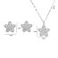 Fashion Purple Zircon Necklace Titanium Steel Diamond Flower Necklace