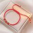 Fashion Red Strawberry Crystal Beaded Red Rope Braided Bracelet