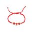 Fashion Red Strawberry Crystal Beaded Red Rope Braided Bracelet
