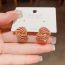 Fashion Gold Copper Diamond Oil Drop Geometric Stud Earrings