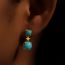 Fashion Golden #1 Sterling Silver Diamond And Turquoise Earrings