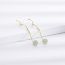 Fashion Hetian Jade Wavy Ear Wire (white Gold) Copper And Jade Wavy Ear Wire