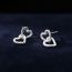 Fashion One Silver Heart-shaped Earrings Copper Texture Double Love Earrings (single)