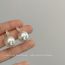 Fashion A Pair Of Zircon Pearl Earrings Metal Diamond Pearl Stud Earrings