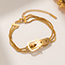 Fashion Gold Titanium Steel Belt Buckle Chain Bracelet