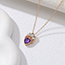 Fashion Heart Rose Gold Alloy Diamond Love Necklace