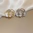 Fashion Ring-silver (real Gold Plating) Metal Diamond Flower Open Ring