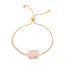 Fashion Golden 2 Copper Set Zircon Pearl Bracelet