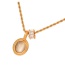 Fashion Gold Copper Set Zircon Opal Pendant Twist Necklace
