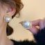 Fashion Grey Copper Inlaid Zirconium Pearl Geometric Stud Earrings