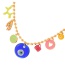 Fashion Color Copper Inlaid Zirconium Dripping Oil Eye Love Letter Pendant Bead Necklace (3mm)