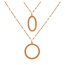 Fashion Golden 3 Titanium Steel Round Pendant Necklace