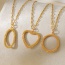 Fashion Golden 3 Titanium Steel Round Pendant Necklace
