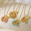 Fashion Gold Copper Inlaid Zirconium Heart Letter Mama Beaded Pendant Necklace