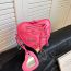 Fashion Pink Pu Rivet Love Crossbody Bag