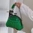 Fashion Green Pu Rivet Clip Crossbody Bag