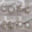 Fashion 49# Ear Clip-silver Cross (pair) Metal Geometric Diamond Cross Ear Clips
