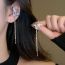 Fashion Ear Clip-silver Metal Diamond Butterfly Tassel Ear Clip Earrings