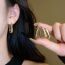 Fashion Ear Buckle-silver Copper Threaded Twisted Earrings