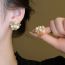 Fashion Coffee Color Resin Flower Contrast Color Earrings