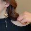 Fashion Ear Hook-long Tassel Alloy Drop Leaf Tassel Earrings