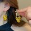 Fashion Yellow Crystal Braided Earrings
