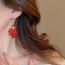 Fashion Ear Hook-red Alloy Petal Earrings