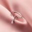 Fashion Water Drop Zirconia Ring (white Gold) Copper Set Pear Drop Diamond Open Ring