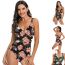 Fashion 3# Polyester Printed Mesh One-piece Swimsuit