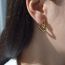 Fashion Gold Stainless Steel Pleated Psychological Love Earrings